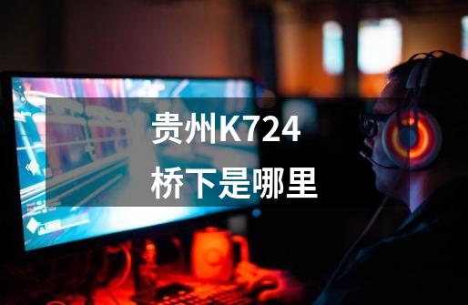 贵州K724桥下是哪里-第1张-游戏信息-谛听网